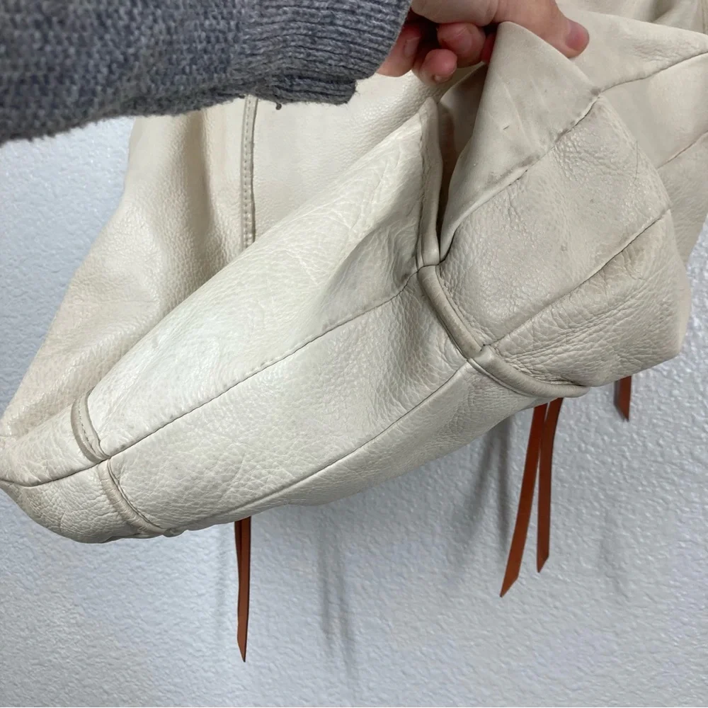 Christopher Kon large hobo Bag Boho Ivory Genuine pebbled leather Crossbody